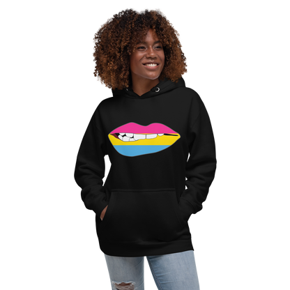 Biting Lips - Pansexual Flag Unisex Hoodie