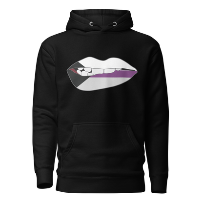 Biting Lips - Demisexual Flag Unisex Hoodie