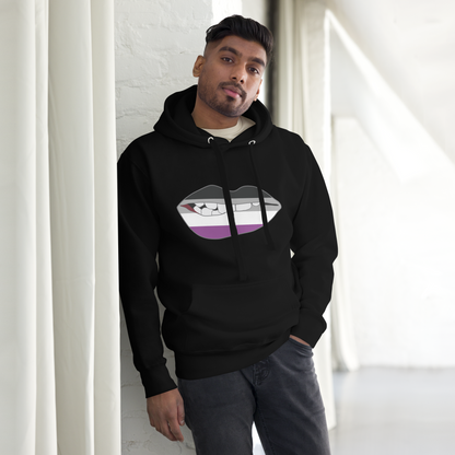 Biting Lips - Asexual Flag Unisex Hoodie