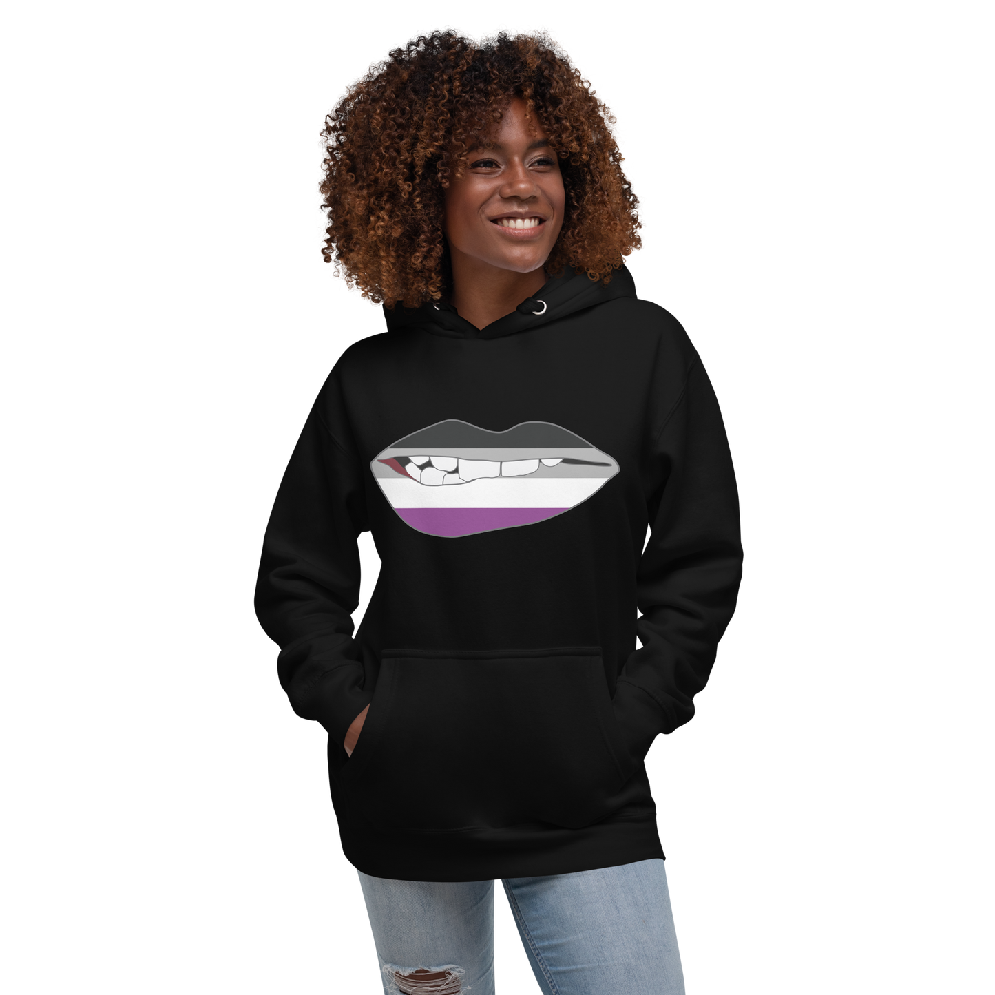 Biting Lips - Asexual Flag Unisex Hoodie