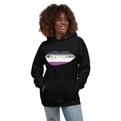 Biting Lips - Asexual Flag Unisex Hoodie