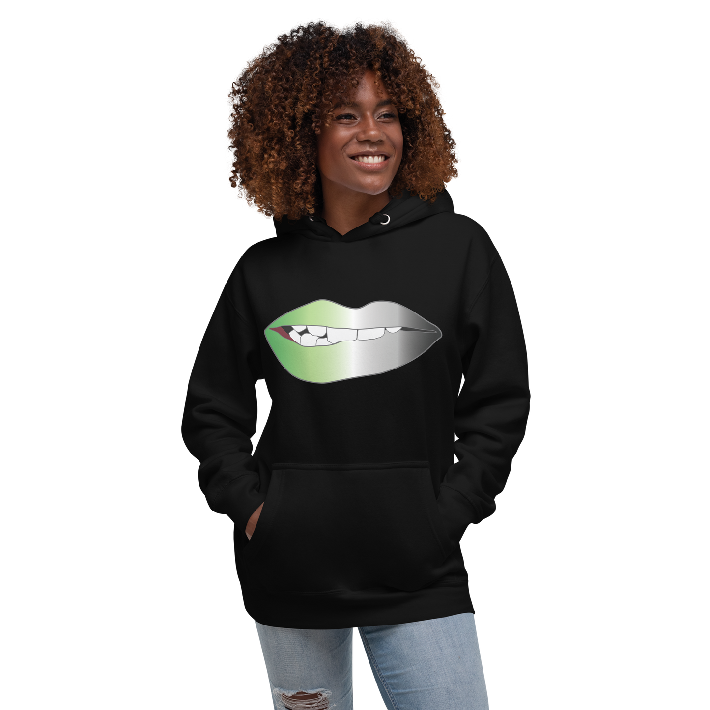 Biting Lips - Aromantic Pride - Gradient Unisex Hoodie