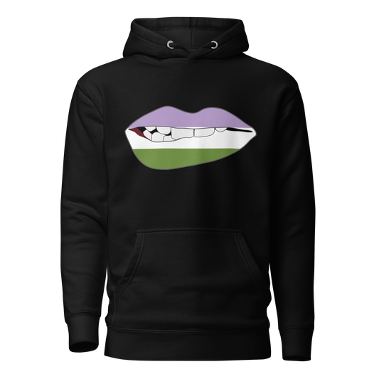 Biting Lips - Genderqueer Flag Unisex Hoodie