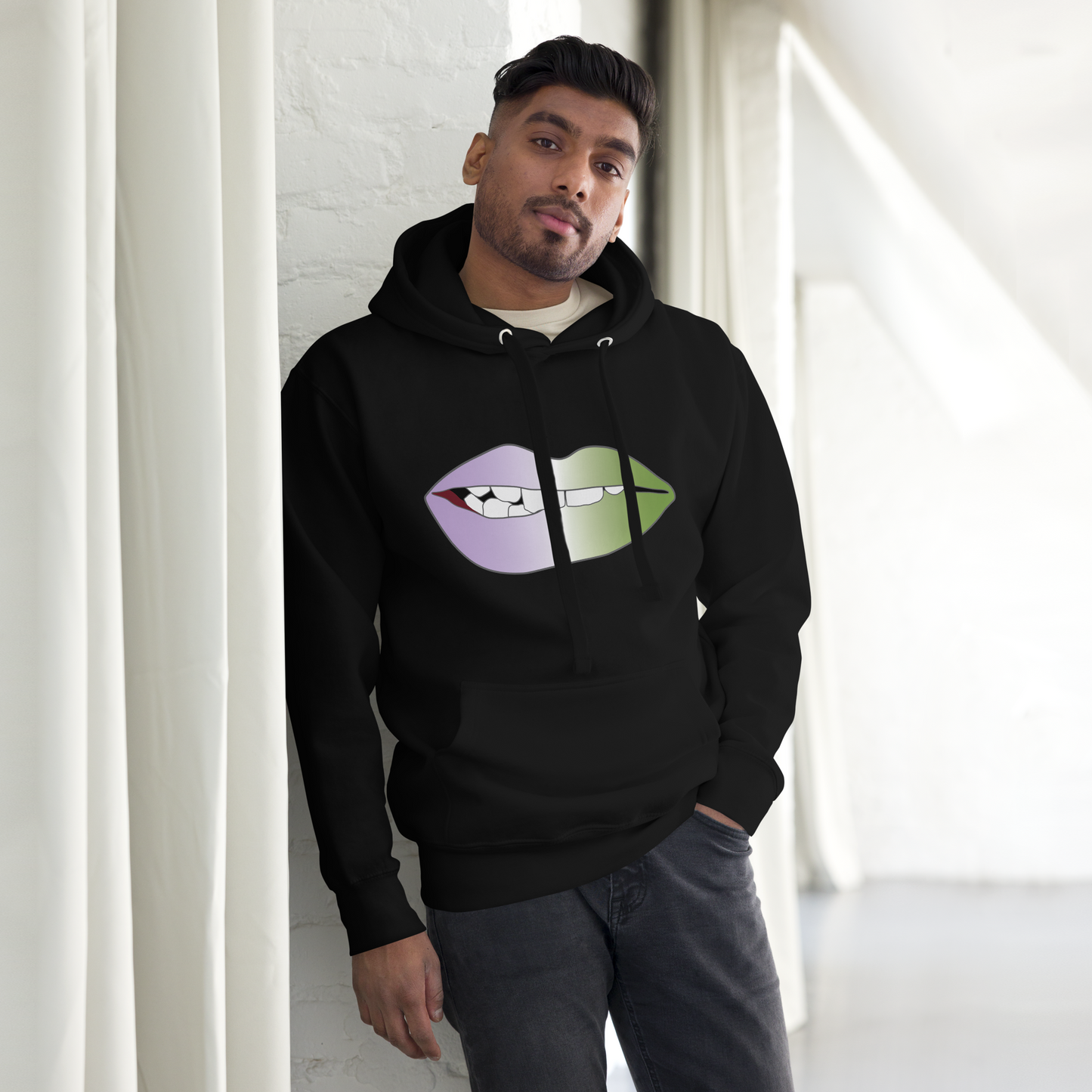 Biting Lips - Genderqueer Pride - Gradient Unisex Hoodie