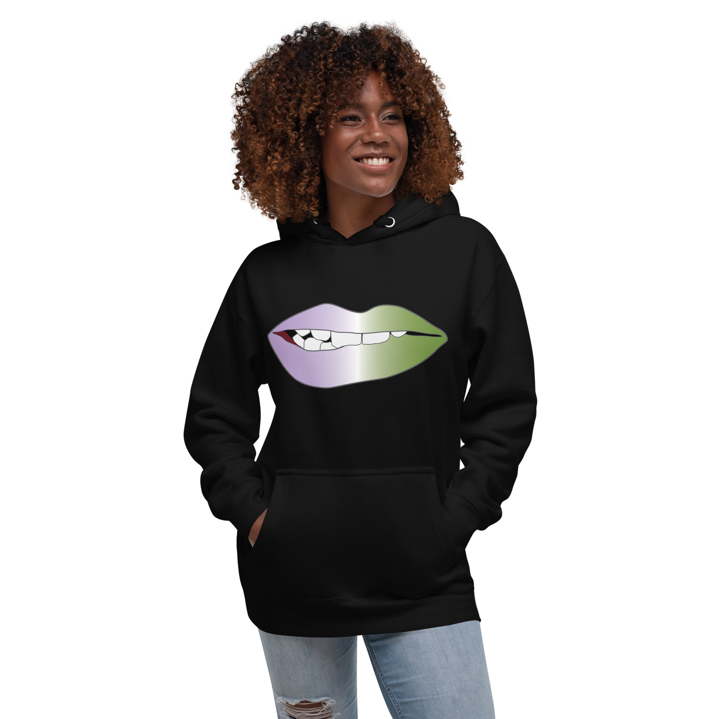 Biting Lips - Genderqueer Pride - Gradient Unisex Hoodie