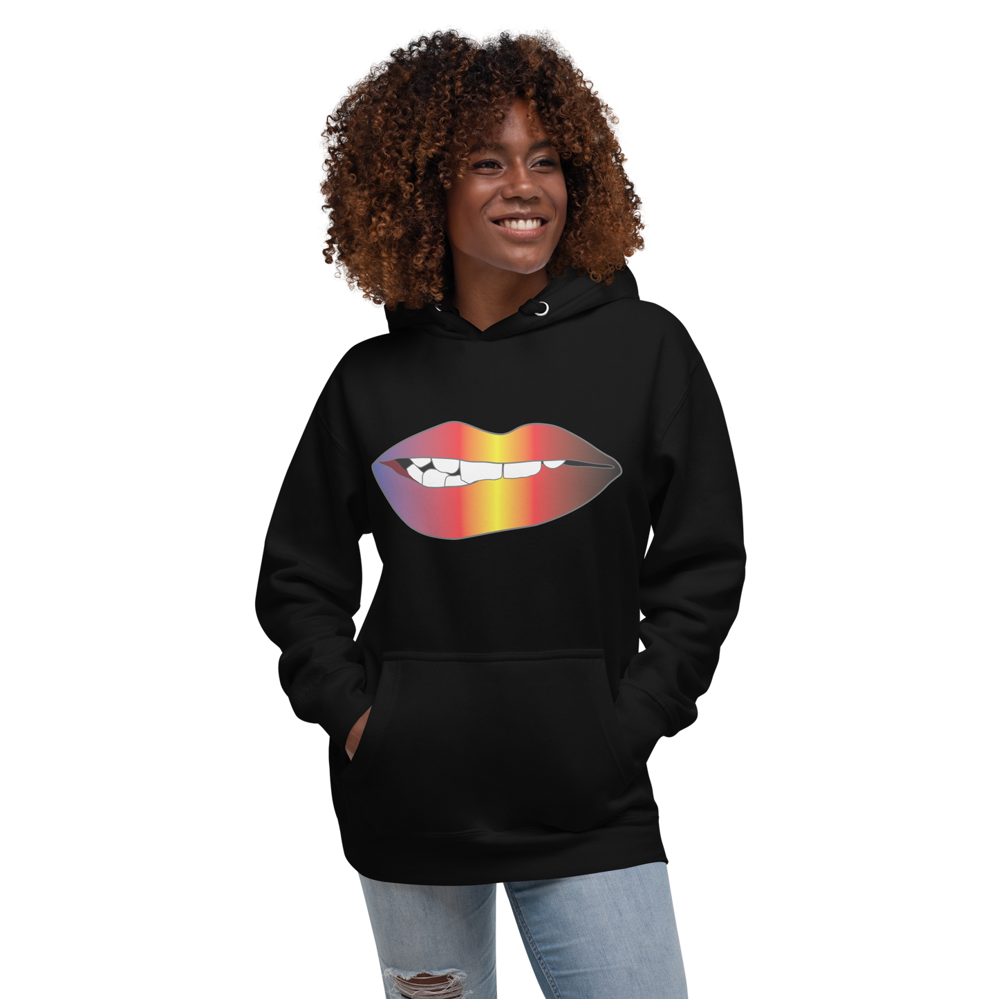 Biting Lips - Polyamory Pride - Gradient Unisex Hoodie