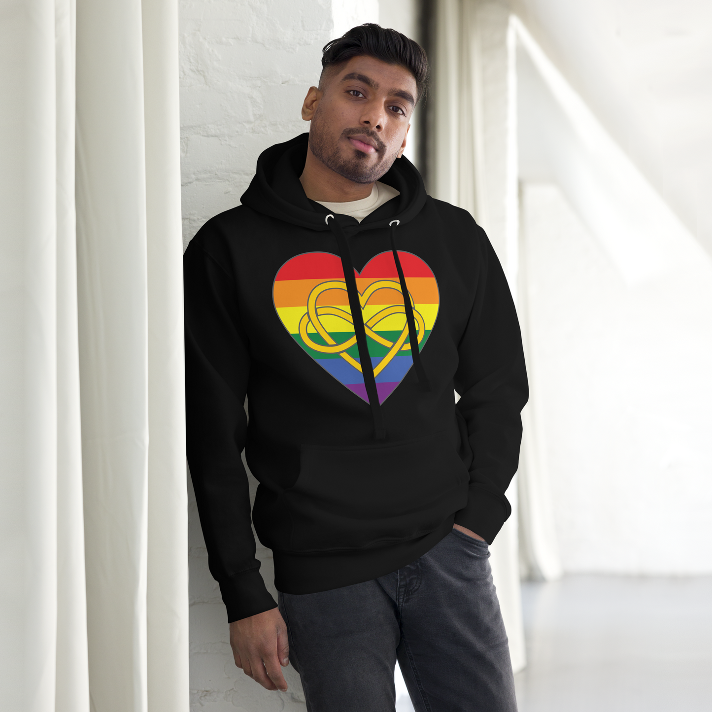 Polyamory Infinity Heart Rainbow Pride Unisex Hoodie