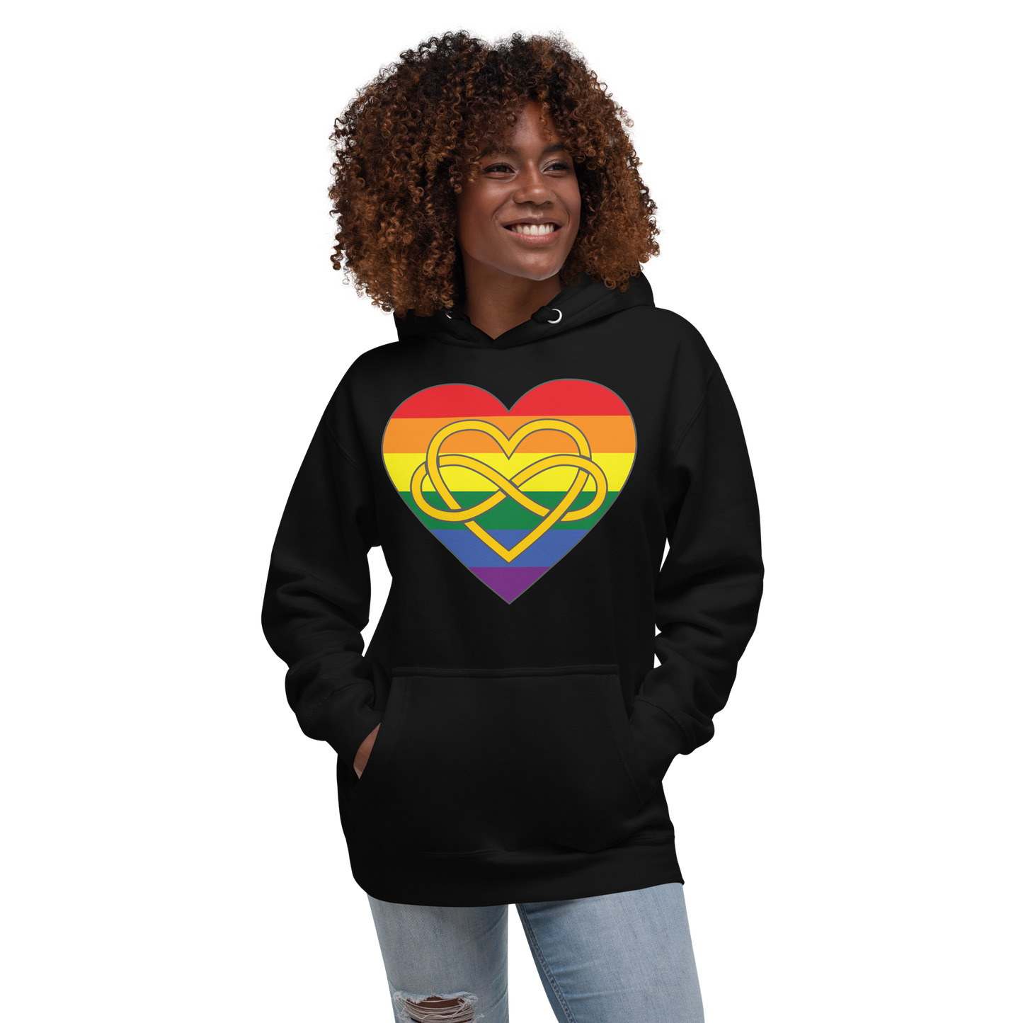 Polyamory Infinity Heart Rainbow Pride Unisex Hoodie