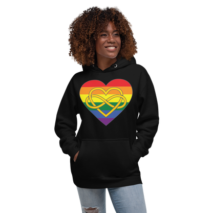 Polyamory Infinity Heart Rainbow Pride Unisex Hoodie