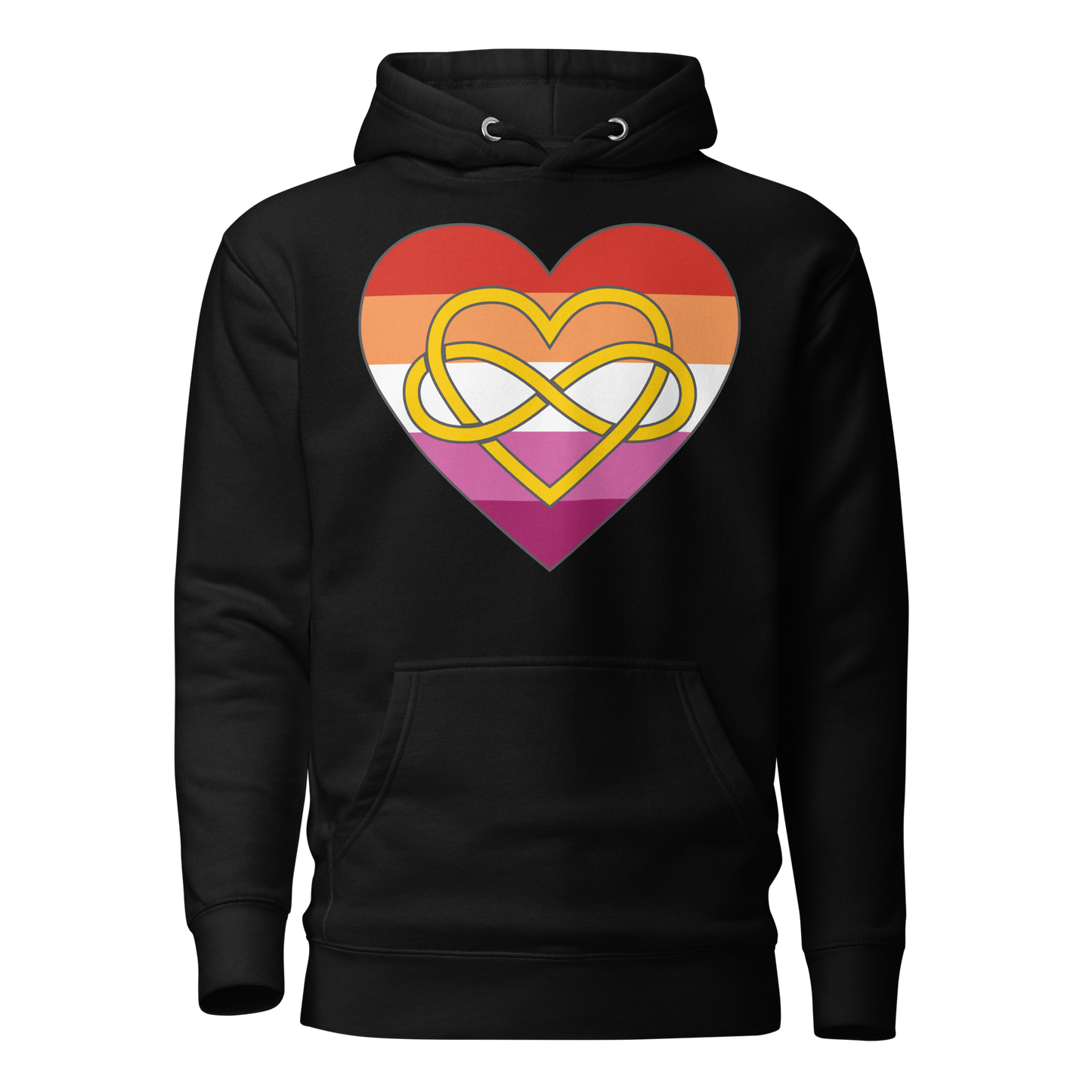 Polyamory Infinity Heart Lesbian Pride Unisex Hoodie