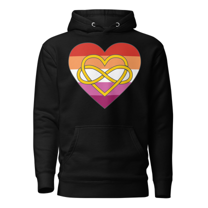 Polyamory Infinity Heart Lesbian Pride Unisex Hoodie