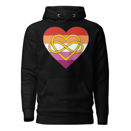 Polyamory Infinity Heart Lesbian Pride Unisex Hoodie