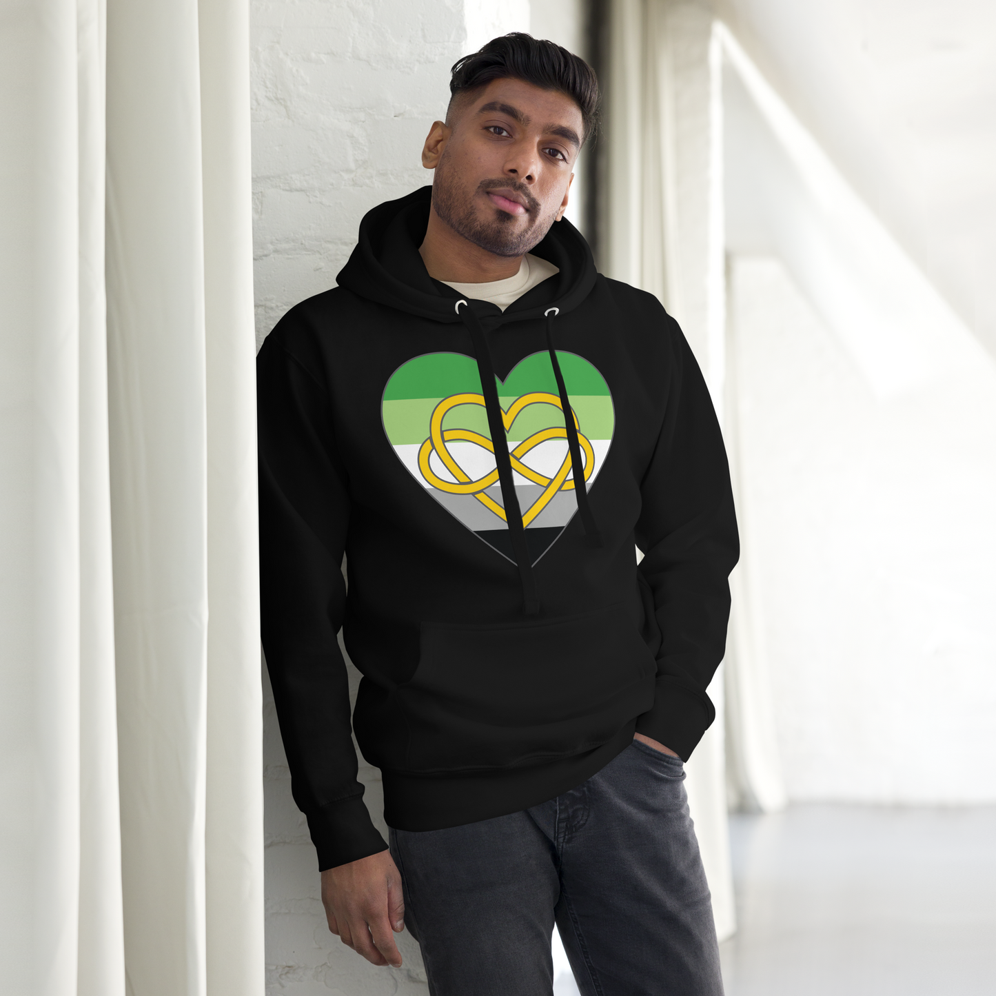 Polyamory Infinity Heart Aromantic Pride Unisex Hoodie