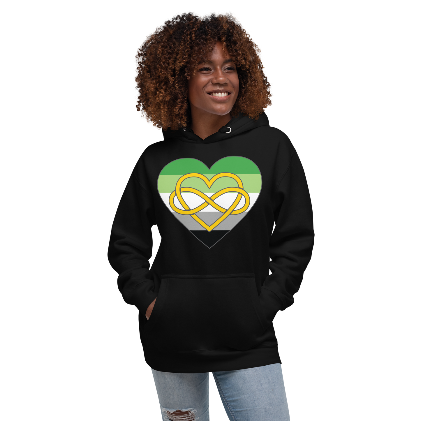 Polyamory Infinity Heart Aromantic Pride Unisex Hoodie