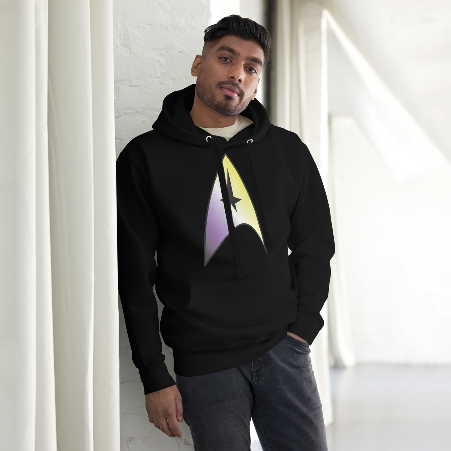 Starfleet Insignia - Non-binary Pride Unisex Hoodie