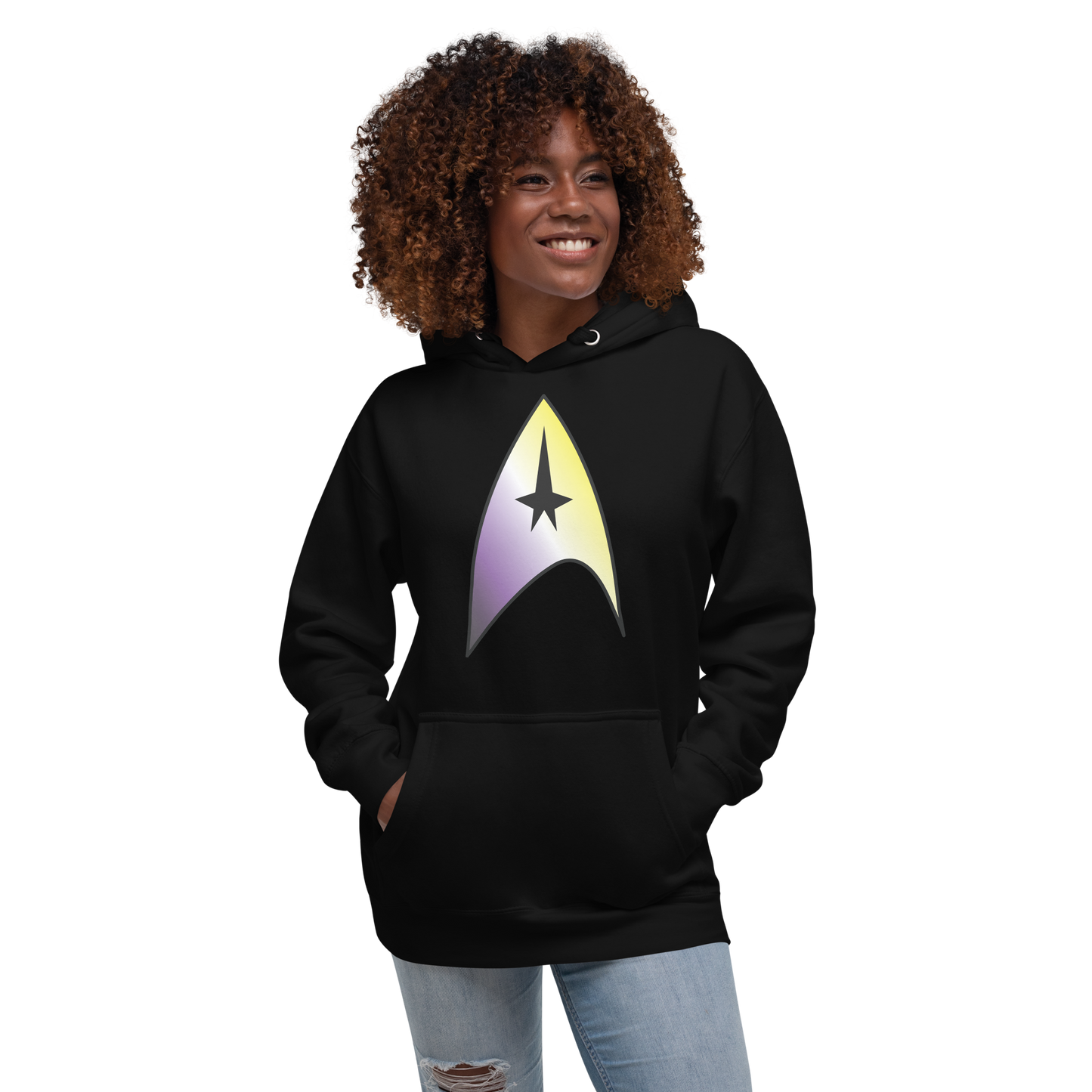 Starfleet Insignia - Non-binary Pride Unisex Hoodie