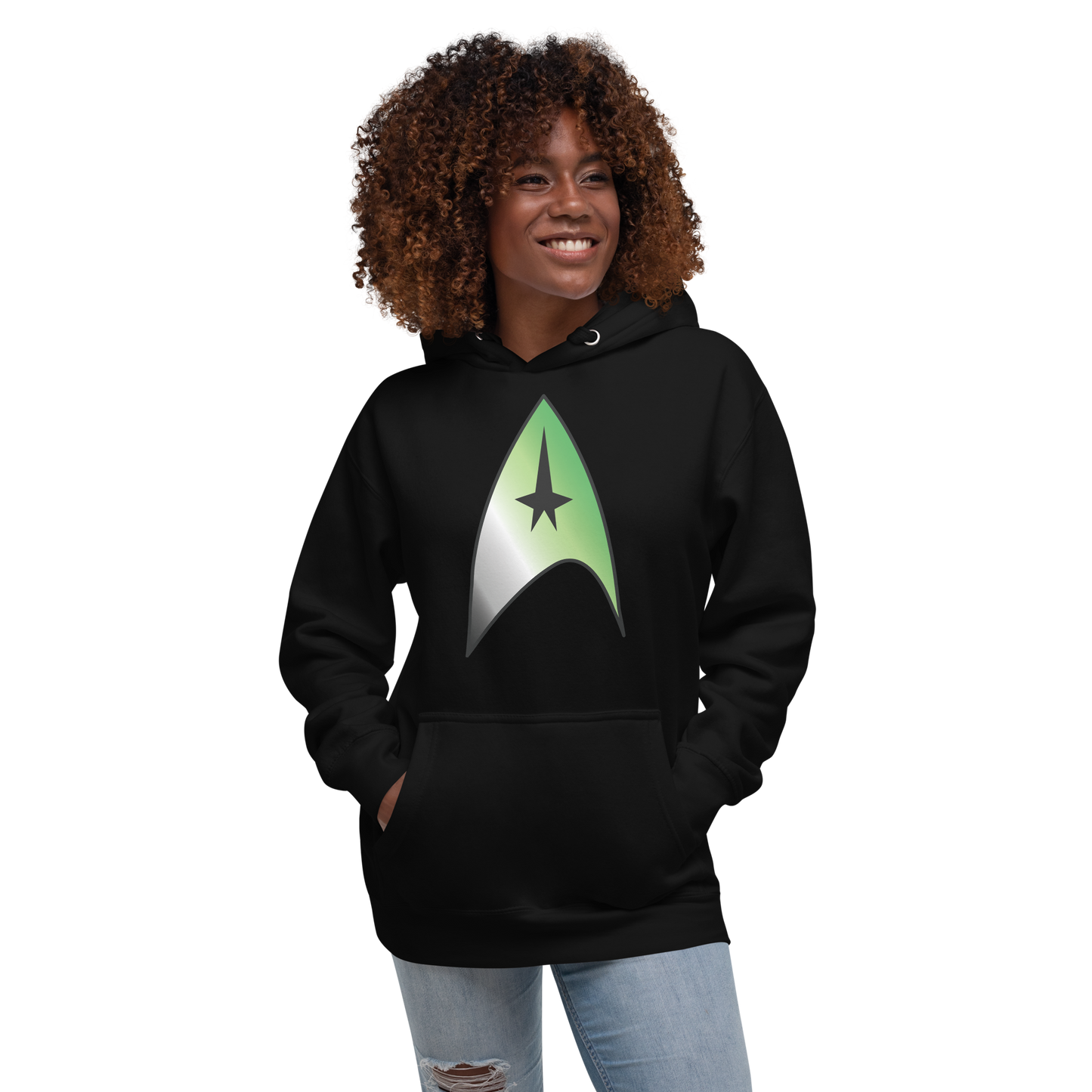 Starfleet Insignia - Aromantic Pride Unisex Hoodie