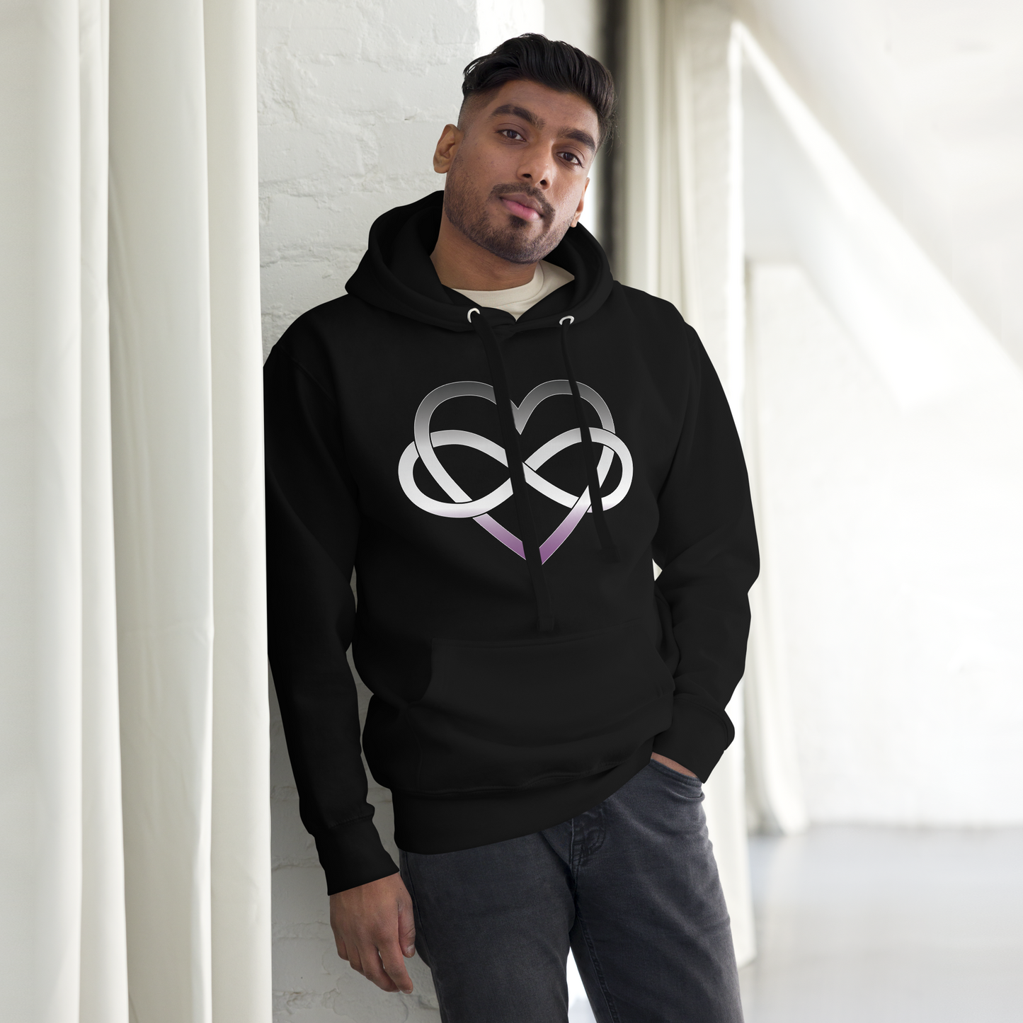 Polyamory Infinity Heart - Asexual/Demisexual Unisex Hoodie