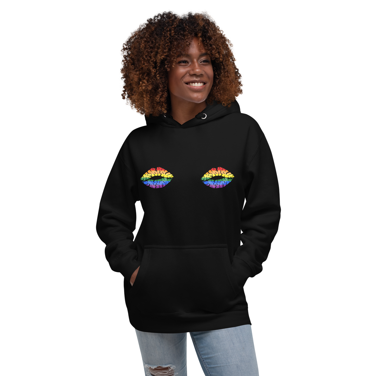 Rainbow Boob Kisses Unisex Hoodie