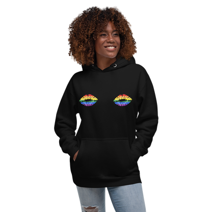 Rainbow Boob Kisses Unisex Hoodie