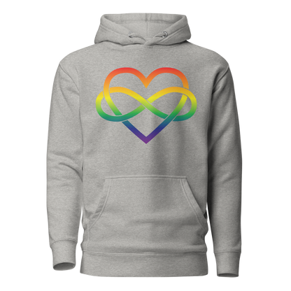 Polyamory Infinity Heart - Rainbow Unisex Hoodie