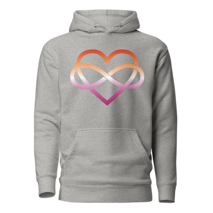 Polyamory Infinity Heart - Lesbian Unisex Hoodie