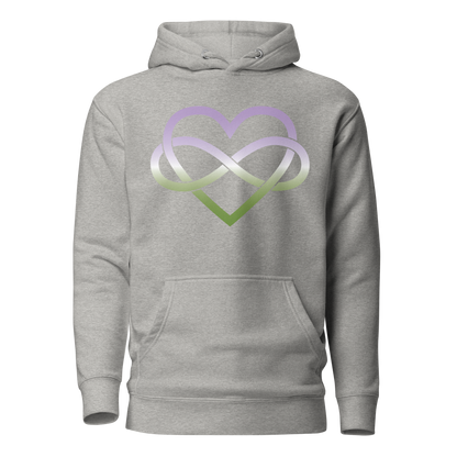 Polyamory Infinity Heart - Genderqueer Unisex Hoodie