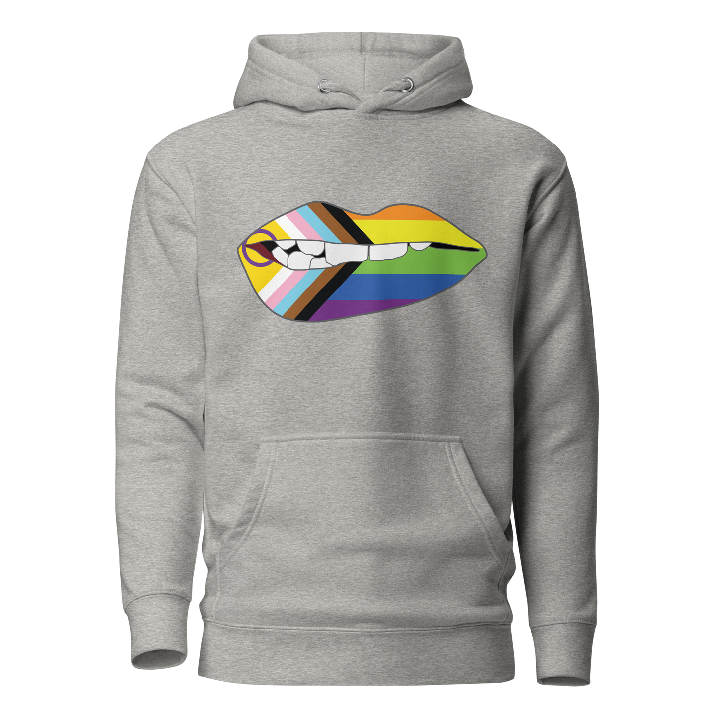 Biting Lips - Progress Pride Flag Unisex Hoodie