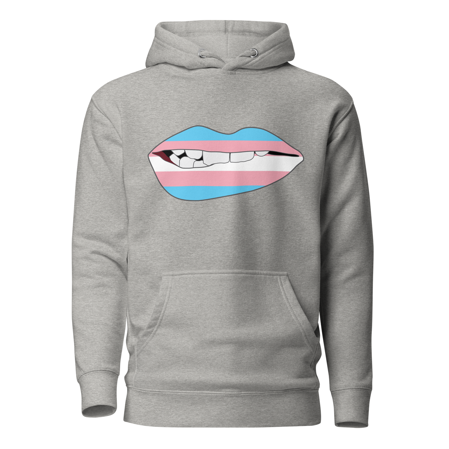 Biting Lips - Transgender Flag Unisex Hoodie