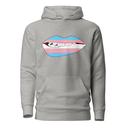 Biting Lips - Transgender Flag Unisex Hoodie