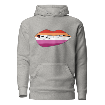 Biting Lips - Lesbian Flag Unisex Hoodie