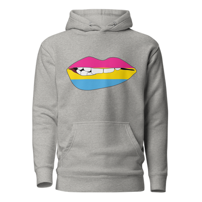 Biting Lips - Pansexual Flag Unisex Hoodie