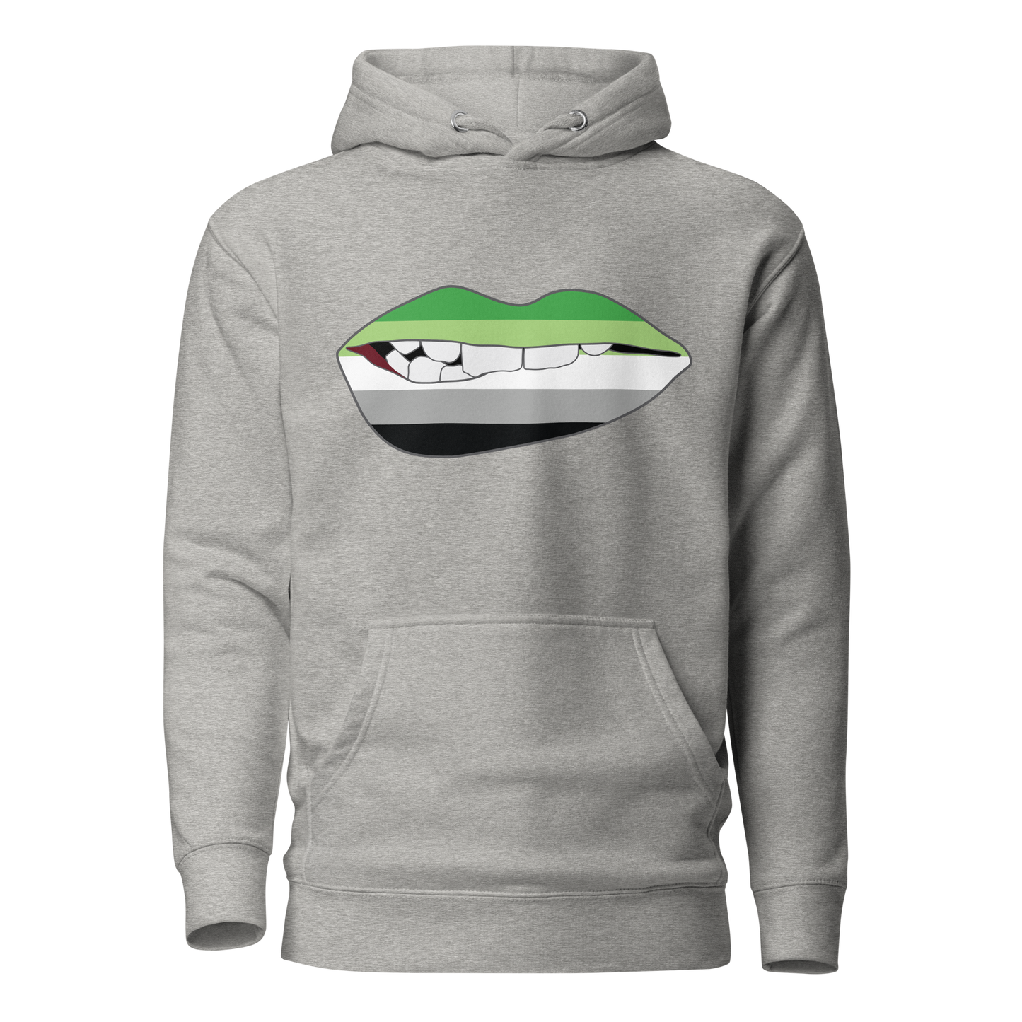 Biting Lips - Aromantic Flag Unisex Hoodie