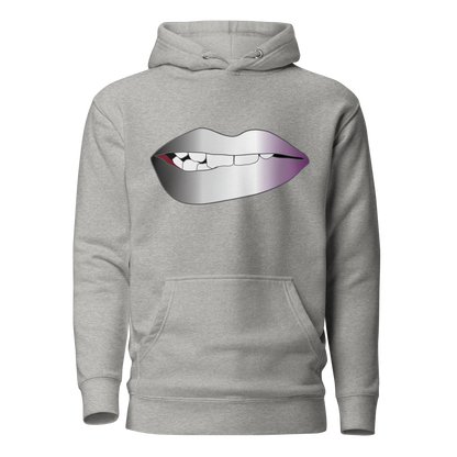 Biting Lips - Asexual/Demisexual Pride - Gradient Unisex Hoodie