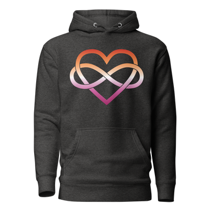 Polyamory Infinity Heart - Lesbian Unisex Hoodie