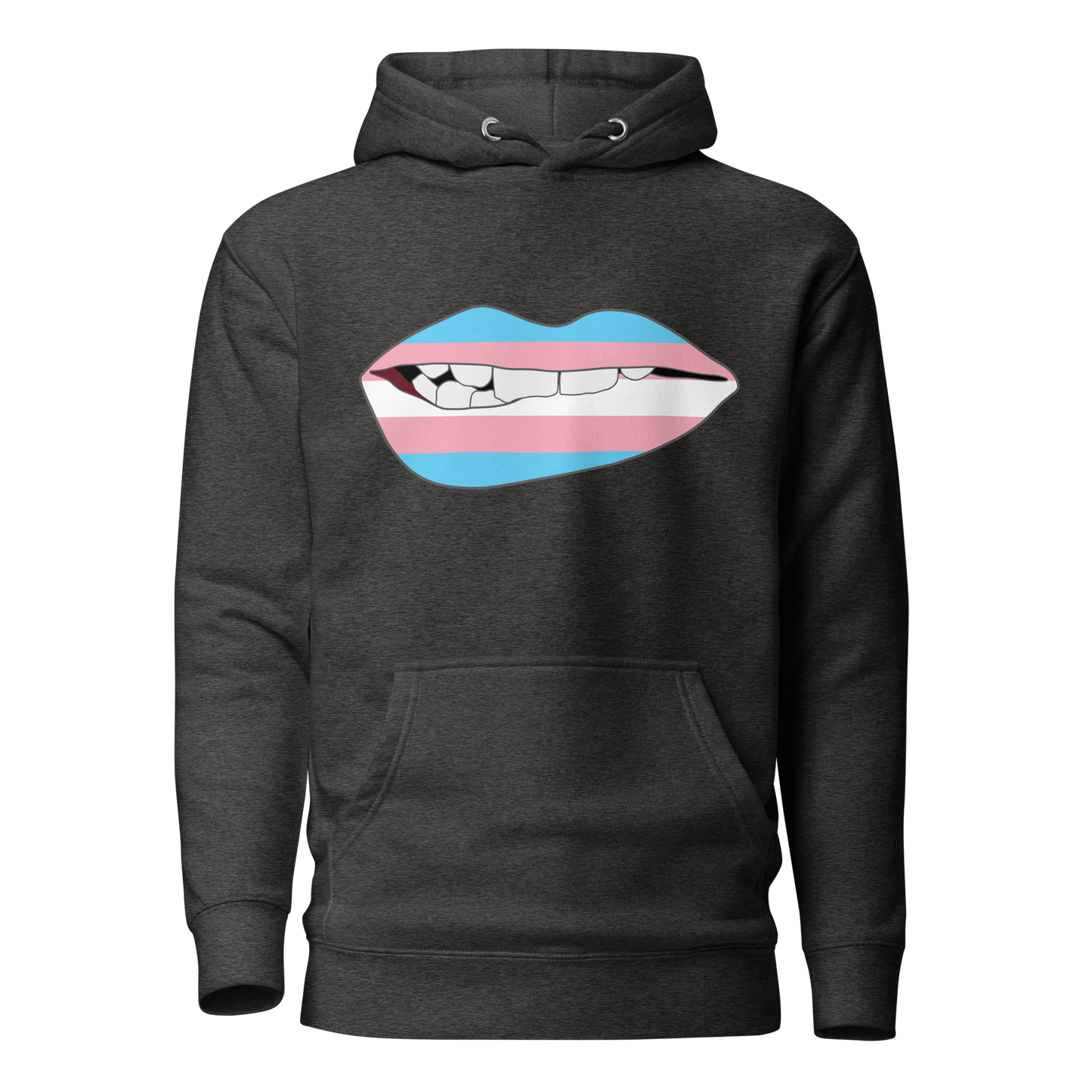 Biting Lips - Transgender Flag Unisex Hoodie