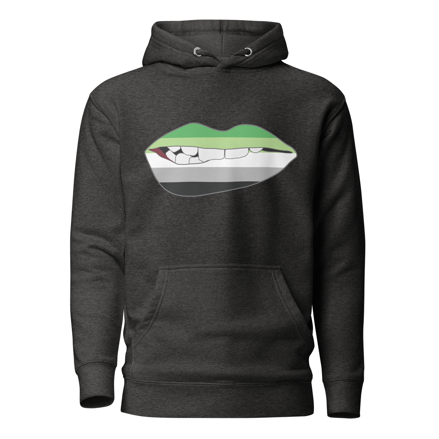 Biting Lips - Aromantic Flag Unisex Hoodie