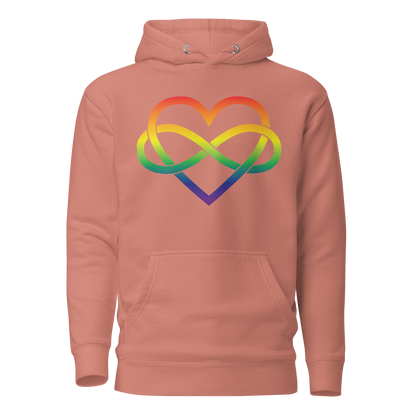 Polyamory Infinity Heart - Rainbow Unisex Hoodie