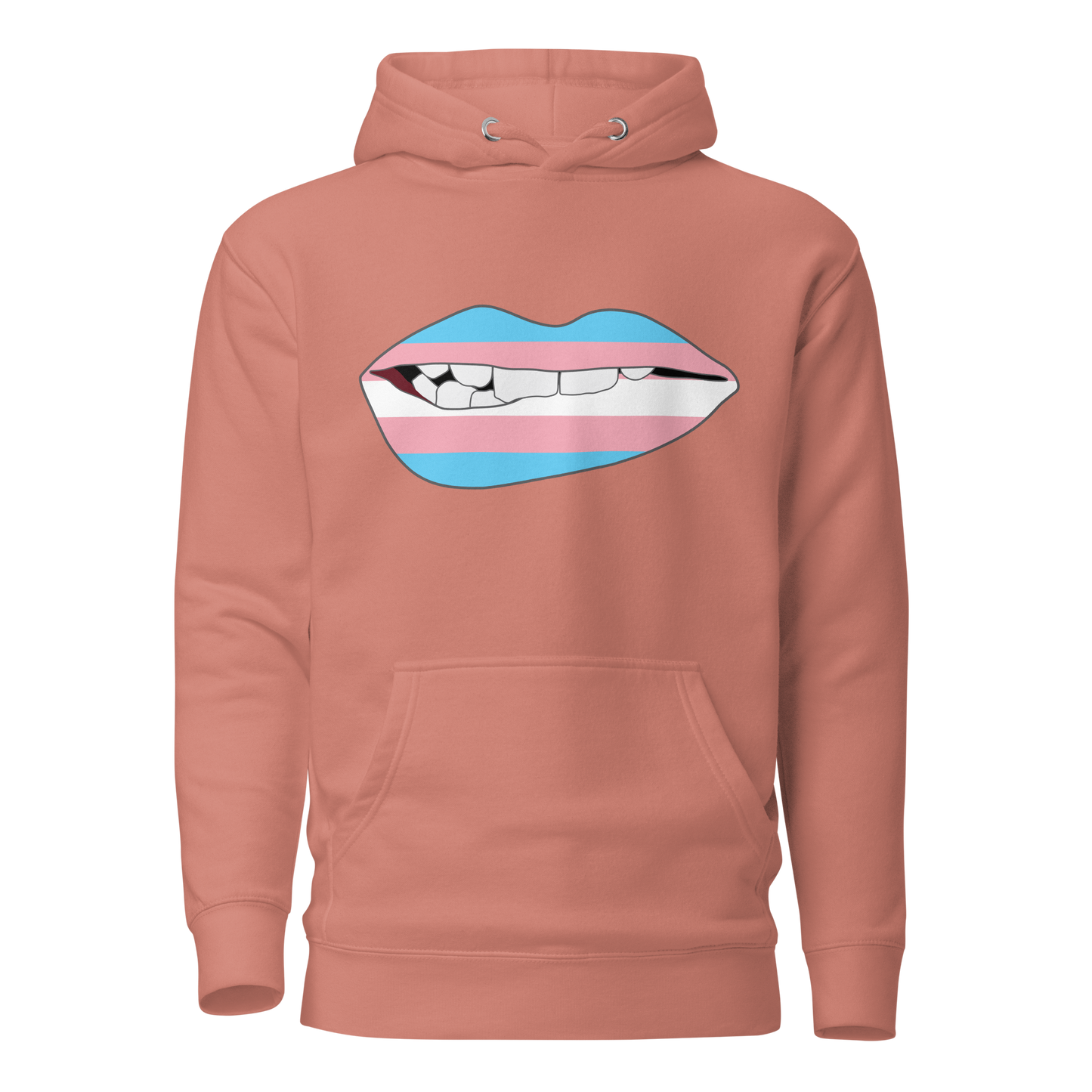 Biting Lips - Transgender Flag Unisex Hoodie