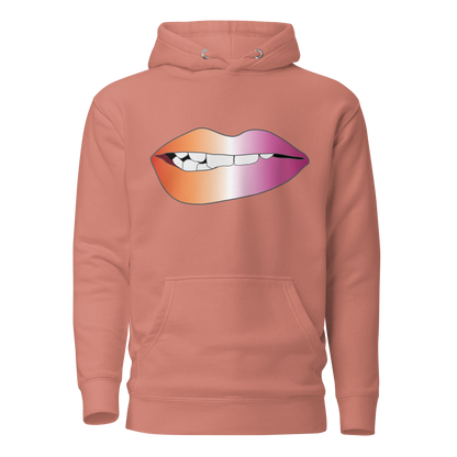 Biting Lips - Lesbian Pride - Gradient Unisex Hoodie