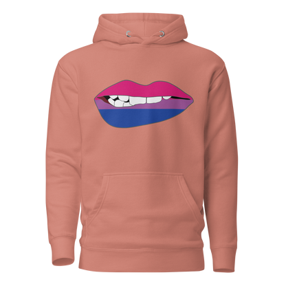 Biting Lips - Bisexual Flag Unisex Hoodie