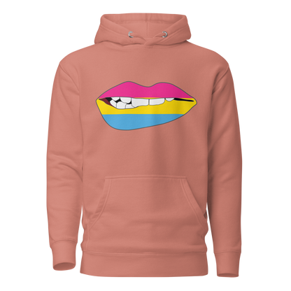 Biting Lips - Pansexual Flag Unisex Hoodie