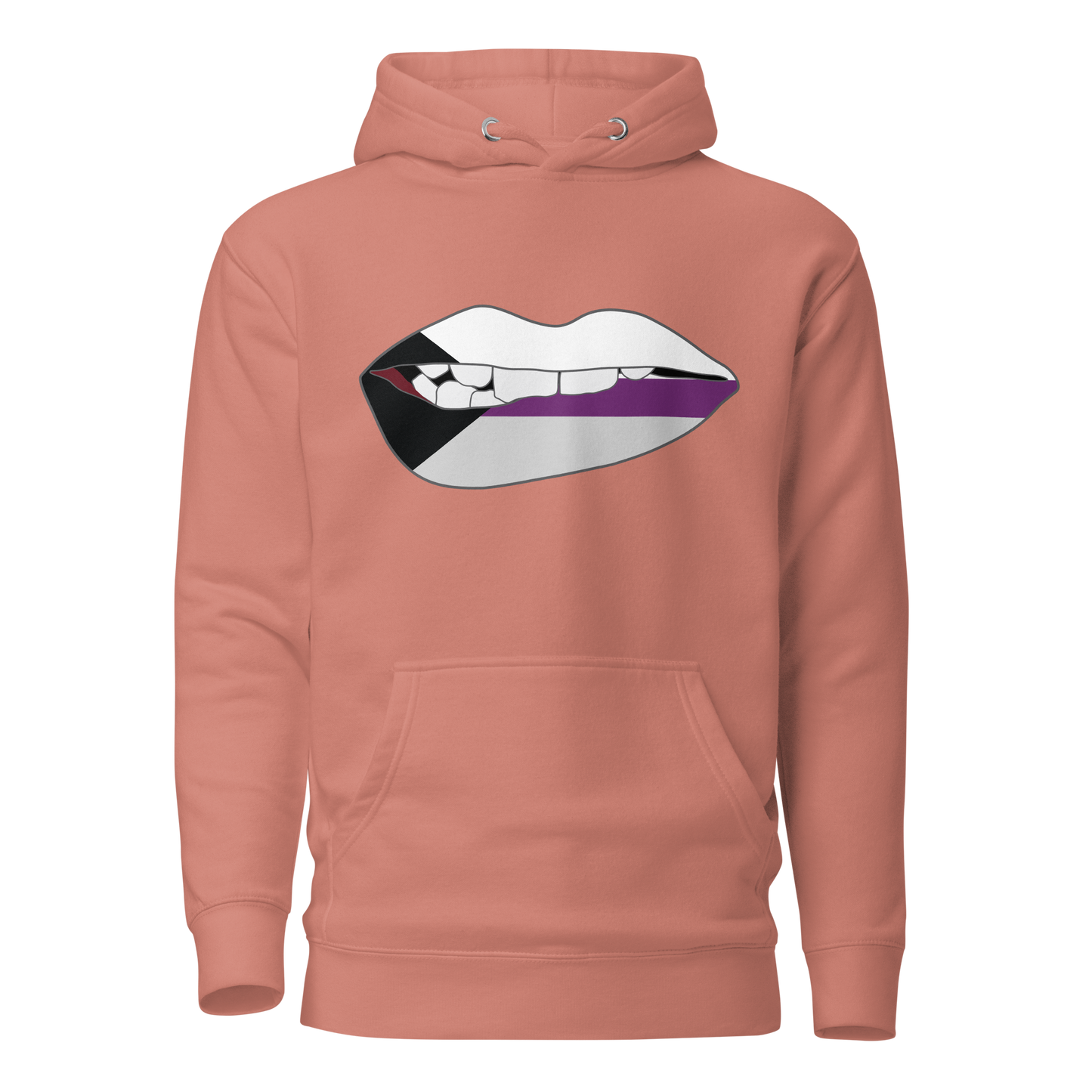 Biting Lips - Demisexual Flag Unisex Hoodie