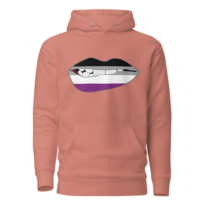 Biting Lips - Asexual Flag Unisex Hoodie