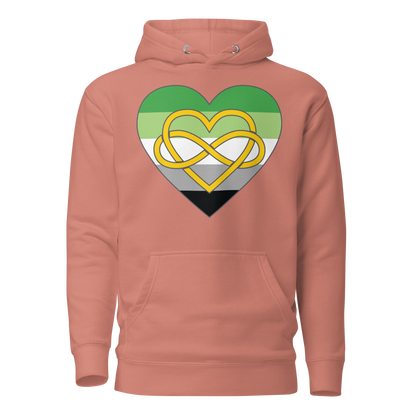 Polyamory Infinity Heart Aromantic Pride Unisex Hoodie