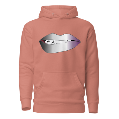 Biting Lips - Asexual/Demisexual Pride - Gradient Unisex Hoodie