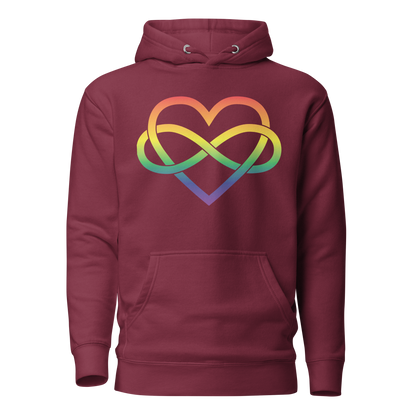 Polyamory Infinity Heart - Rainbow Unisex Hoodie