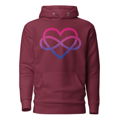 Polyamory Infinity Heart - Bisexual Unisex Hoodie