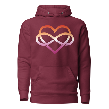 Polyamory Infinity Heart - Lesbian Unisex Hoodie