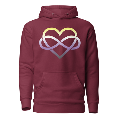 Polyamory Infinity Heart - Non-binary Unisex Hoodie